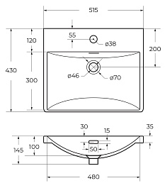 BelBagno Тумба с раковиной Due 50 подвесная Noce ручки Белый – фотография-4